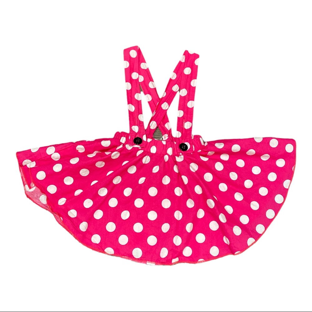 Pink & white polka dot strap dress